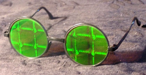 Очки солнцезащитные с голограммами "Решетка"